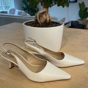 Sam Edelman White Slingback Heels